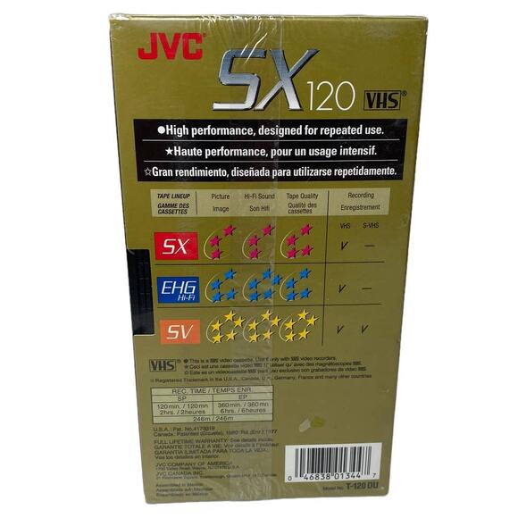 Blank VHS New Sealed TDK Premium Quality HS 8 hrs & JVC SX 6 hrs - 5 Total - Picture 5 of 6